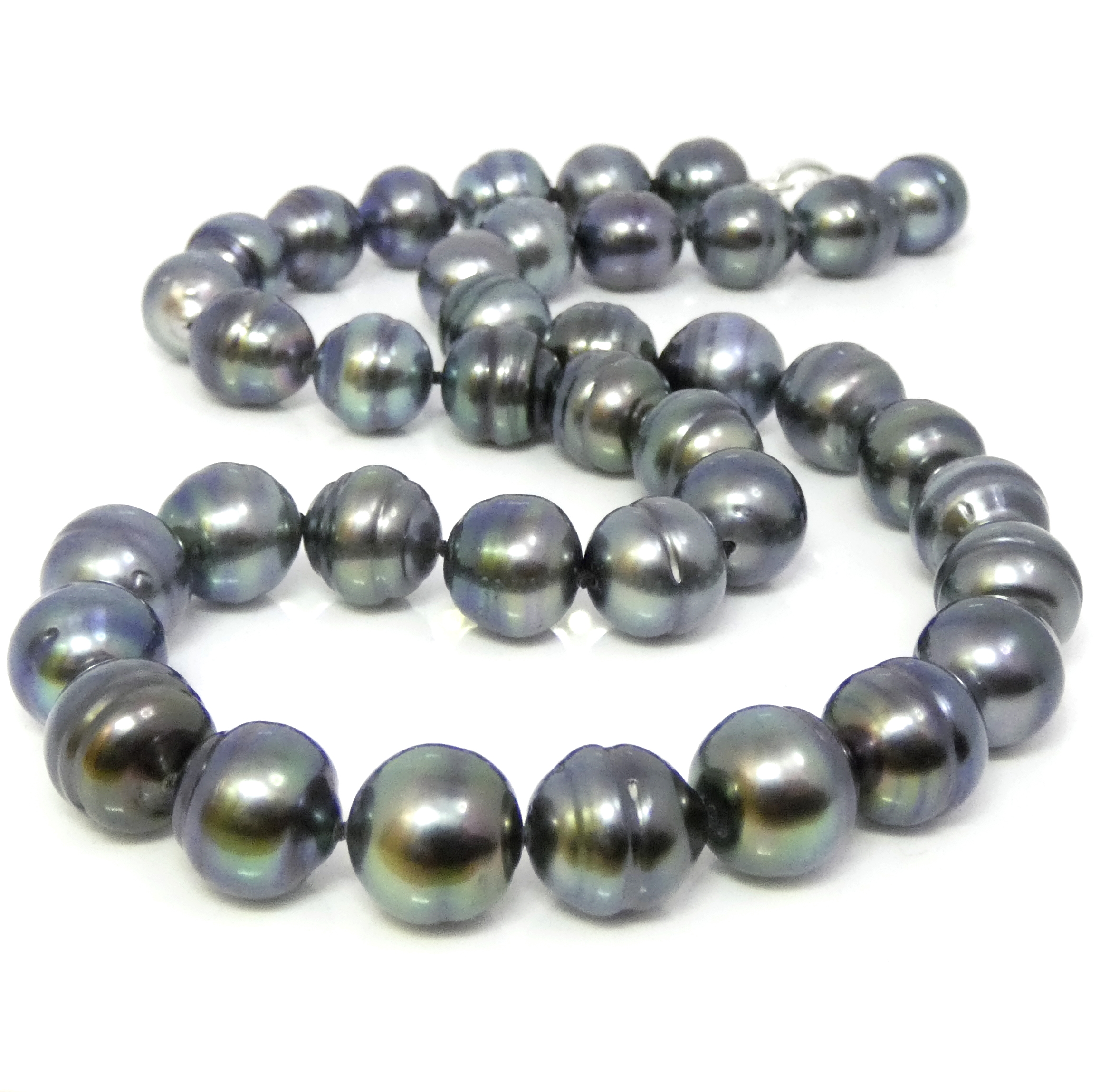 Multicoloured Roundish Tahitian Pearls Necklace